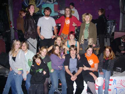 Teens posing for a photo at The Shop.
