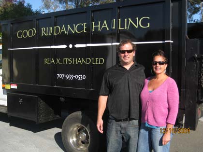 Staff Photo “Everybody likes the hauling guy,” says Leszlie Boutell, with partner Simon Purshouse