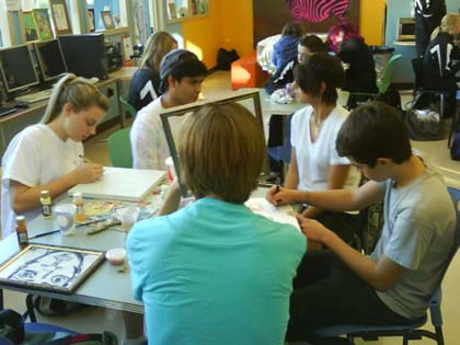 Submitted photo A wide variety of students work on an equally wide variety of projects each Wednesday in the No Name Cafe’s art program.  From fine art to macrame, candle-making to graffiti art, the Art Society has something for everyone.