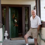 Photo by Melania Mahoney. Owner Russ Harrison welcomes guests to the new Cinnamon Bear Creekside Inn on Sonoma Highway.