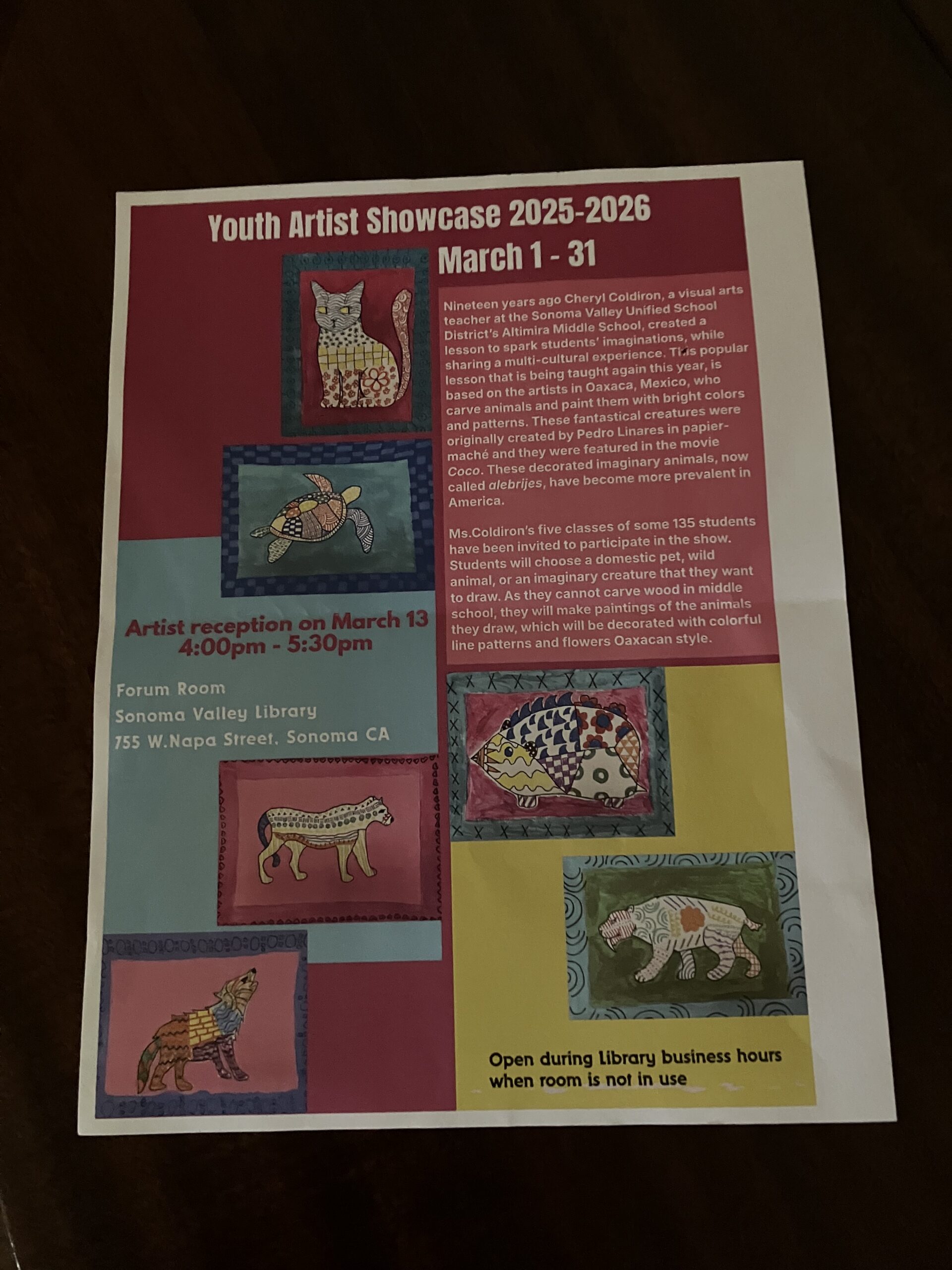 March Art Exhibit at the Sonoma Valley Regional Library