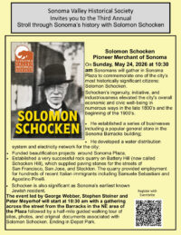 Solomon Schocken – Pioneer Merchant of Sonoma – May 24