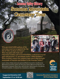 Sonoma Valley Mountain Cemetery Tour September 27
